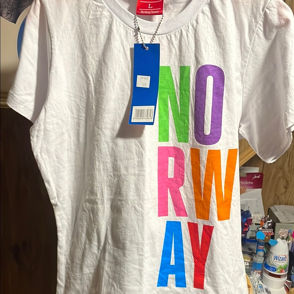 Kids Norway T-Shirt - White with Multicolor Print